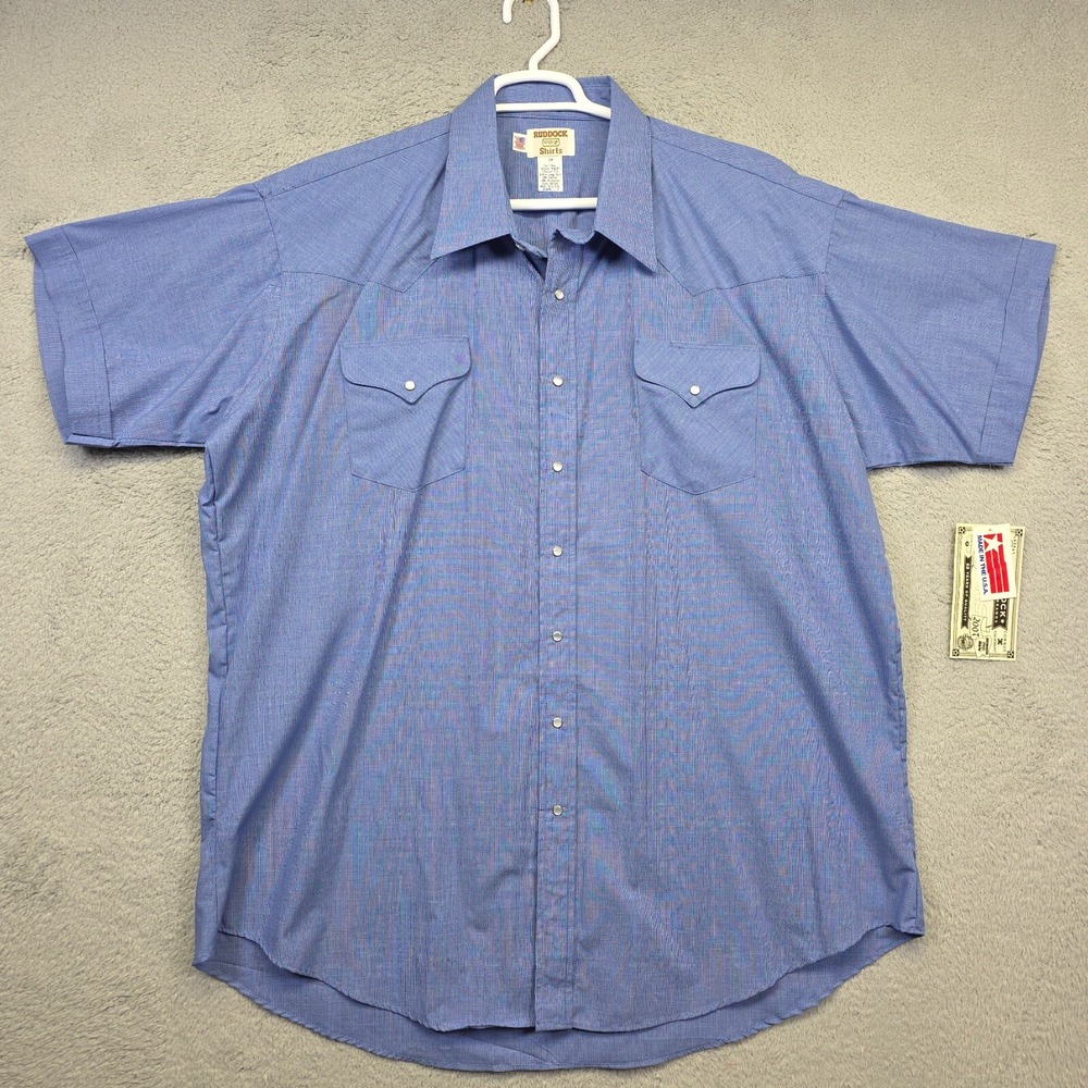 Vintage Ruddock‎ Shirt Mens 2XT Tall Pearl Snap Classic Fit  Western Cowboy NEW